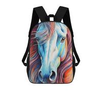sinyumoney Sac À Dos Enfant Imprimé En 3D Horse Close Up Portrait Sac D'école, Sac À Dos Étudiant, Sac À Dos Tendance Et Léger Pour L'école, Le Collège Et Les Voyages 17inch