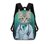 sinyumoney Sac À Dos Enfant Imprimé En 3D Kitty Doctor Sac D'école, Sac À Dos Étudiant, Sac À Dos Tendance Et Léger Pour L'école, Le Collège Et Les Voyages 17inch