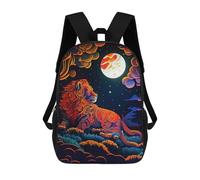 sinyumoney Sac À Dos Enfant Imprimé En 3D Leon Neon Light Sac D'école, Sac À Dos Étudiant, Sac À Dos Tendance Et Léger Pour L'école, Le Collège Et Les Voyages 17inch