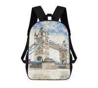 sinyumoney Sac À Dos Enfant Imprimé En 3D London Tower Bridge Sac D'école, Sac À Dos Étudiant, Sac À Dos Tendance Et Léger Pour L'école, Le Collège Et Les Voyages 17inch