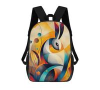 sinyumoney Sac À Dos Enfant Imprimé En 3D Modern Cubism Rabbit Sac D'école, Sac À Dos Étudiant, Sac À Dos Tendance Et Léger Pour L'école, Le Collège Et Les Voyages 17inch