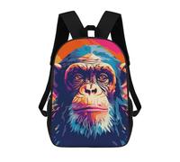 sinyumoney Sac À Dos Enfant Imprimé En 3D Monkey Animal Pop Art Sac D'école, Sac À Dos Étudiant, Sac À Dos Tendance Et Léger Pour L'école, Le Collège Et Les Voyages 17inch
