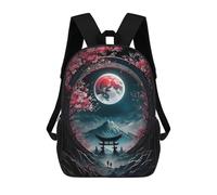 sinyumoney Sac À Dos Enfant Imprimé En 3D Moonlit Sakura Serenity Sac D'école, Sac À Dos Étudiant, Sac À Dos Tendance Et Léger Pour L'école, Le Collège Et Les Voyages 17inch