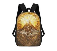 sinyumoney Sac À Dos Enfant Imprimé En 3D Mountain Peak Gold Mosaic Sac D'école, Sac À Dos Étudiant, Sac À Dos Tendance Et Léger Pour L'école, Le Collège Et Les Voyages 17inch