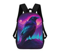 sinyumoney Sac À Dos Enfant Imprimé En 3D Neon Raven Majesty Sac D'école, Sac À Dos Étudiant, Sac À Dos Tendance Et Léger Pour L'école, Le Collège Et Les Voyages 17inch