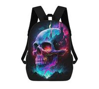 sinyumoney Sac À Dos Enfant Imprimé En 3D Neon Skull Fantasy Artwork Sac D'école, Sac À Dos Étudiant, Sac À Dos Tendance Et Léger Pour L'école, Le Collège Et Les Voyages 17inch