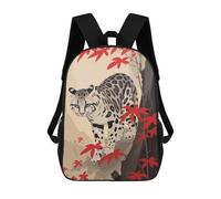 sinyumoney Sac À Dos Enfant Imprimé En 3D Ocelot Japanese Painting Sac D'école, Sac À Dos Étudiant, Sac À Dos Tendance Et Léger Pour L'école, Le Collège Et Les Voyages 17inch