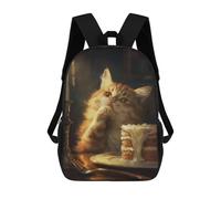 sinyumoney Sac À Dos Enfant Imprimé En 3D Orange Tabby Cat Cake Cute Sac D'école, Sac À Dos Étudiant, Sac À Dos Tendance Et Léger Pour L'école, Le Collège Et Les Voyages 17inch