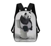sinyumoney Sac À Dos Enfant Imprimé En 3D Panda Funny Bathroom Sac D'école, Sac À Dos Étudiant, Sac À Dos Tendance Et Léger Pour L'école, Le Collège Et Les Voyages 17inch