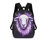 sinyumoney Sac À Dos Enfant Imprimé En 3D Purple Sheep Illustration Sac D'école, Sac À Dos Étudiant, Sac À Dos Tendance Et Léger Pour L'école, Le Collège Et Les Voyages 17inch