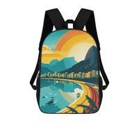 sinyumoney Sac À Dos Enfant Imprimé En 3D Rio De Janeiro Cityscape Sac D'école, Sac À Dos Étudiant, Sac À Dos Tendance Et Léger Pour L'école, Le Collège Et Les Voyages 17inch