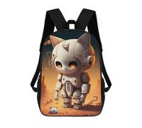 sinyumoney Sac À Dos Enfant Imprimé En 3D Robotic Cat in Desert Sac D'école, Sac À Dos Étudiant, Sac À Dos Tendance Et Léger Pour L'école, Le Collège Et Les Voyages 17inch