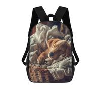 sinyumoney Sac À Dos Enfant Imprimé En 3D Sleeping Puppy in Laundry Basket Sac D'école, Sac À Dos Étudiant, Sac À Dos Tendance Et Léger Pour L'école, Le Collège Et Les Voyages 17inch