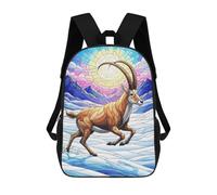 sinyumoney Sac À Dos Enfant Imprimé En 3D Stained Glass Ibex in Winter Landscape Sac D'école, Sac À Dos Étudiant, Sac À Dos Tendance Et Léger Pour L'école, Le Collège Et Les Voyages 17inch