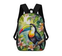 sinyumoney Sac À Dos Enfant Imprimé En 3D Toucan in Botanical Back Sac D'école, Sac À Dos Étudiant, Sac À Dos Tendance Et Léger Pour L'école, Le Collège Et Les Voyages 17inch