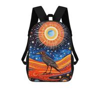 sinyumoney Sac À Dos Enfant Imprimé En 3D Tribal Animal 6 Black Bird Sac D'école, Sac À Dos Étudiant, Sac À Dos Tendance Et Léger Pour L'école, Le Collège Et Les Voyages 17inch