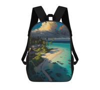 sinyumoney Sac À Dos Enfant Imprimé En 3D Tropical Paradise Beach Sac D'école, Sac À Dos Étudiant, Sac À Dos Tendance Et Léger Pour L'école, Le Collège Et Les Voyages 17inch