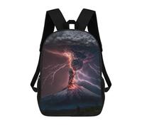 sinyumoney Sac À Dos Enfant Imprimé En 3D Volcano Eruption with Lightning-2 Sac D'école, Sac À Dos Étudiant, Sac À Dos Tendance Et Léger Pour L'école, Le Collège Et Les Voyages 17inch
