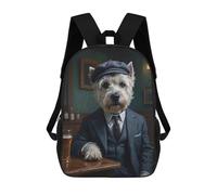 sinyumoney Sac À Dos Enfant Imprimé En 3D West Highland Terrier Dog in Suit at The Pub Sac D'école, Sac À Dos Étudiant, Sac À Dos Tendance Et Léger Pour L'école, Le Collège Et Les Voyages 17inch