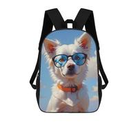 sinyumoney Sac À Dos Enfant Imprimé En 3D White Dog Oil Painting Sac D'école, Sac À Dos Étudiant, Sac À Dos Tendance Et Léger Pour L'école, Le Collège Et Les Voyages 17inch