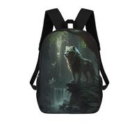 sinyumoney Sac À Dos Enfant Imprimé En 3D White Lion Sac D'école, Sac À Dos Étudiant, Sac À Dos Tendance Et Léger Pour L'école, Le Collège Et Les Voyages 17inch