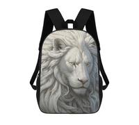 sinyumoney Sac À Dos Enfant Imprimé En 3D White Lion Sac D'école, Sac À Dos Étudiant, Sac À Dos Tendance Et Léger Pour L'école, Le Collège Et Les Voyages 17inch