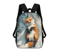 sinyumoney Sac À Dos Enfant Imprimé En 3D Winter Fox in Snow Sac D'école, Sac À Dos Étudiant, Sac À Dos Tendance Et Léger Pour L'école, Le Collège Et Les Voyages 17inch