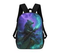 sinyumoney Sac À Dos Enfant Imprimé En 3D Wolf Mage Casting Magic Sac D'école, Sac À Dos Étudiant, Sac À Dos Tendance Et Léger Pour L'école, Le Collège Et Les Voyages 17inch
