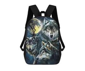 sinyumoney Sac À Dos Enfant Imprimé En 3D Wolf Pack Moon Night Sac D'école, Sac À Dos Étudiant, Sac À Dos Tendance Et Léger Pour L'école, Le Collège Et Les Voyages 17inch