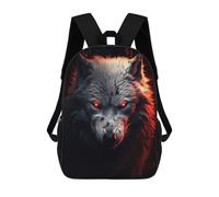 sinyumoney Sac À Dos Enfant Imprimé Evil White Wolf Sac À Dos De Voyage Pour Garçon Et Fille 17inch