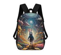 sinyumoney Sac À Dos Enfant Imprimé Fantasy Rabbit Journey Sac À Dos De Voyage Pour Garçon Et Fille 17inch