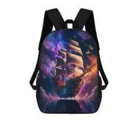 sinyumoney Sac À Dos Enfant Imprimé Fantasy Sailing Ship in Starry Sky Sac À Dos De Voyage Pour Garçon Et Fille 17inch