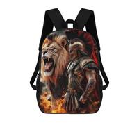 sinyumoney Sac À Dos Enfant Imprimé Gladiator Vs. Lion Epic Battle Sac À Dos De Voyage Pour Garçon Et Fille 17inch