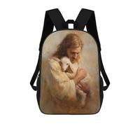 sinyumoney Sac À Dos Enfant Imprimé Jesus Holding Lamb Painting-6 Sac À Dos De Voyage Pour Garçon Et Fille 17inch