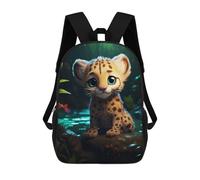sinyumoney Sac À Dos Enfant Imprimé Jungle Leopard Cub Adventure Sac À Dos De Voyage Pour Garçon Et Fille 17inch