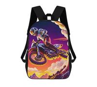 sinyumoney Sac À Dos Enfant Imprimé Motorcycle in Flames -1 Sac À Dos De Voyage Pour Garçon Et Fille 17inch