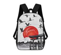sinyumoney Sac À Dos Enfant Imprimé Mount Fuji Sac À Dos De Voyage Pour Garçon Et Fille 17inch