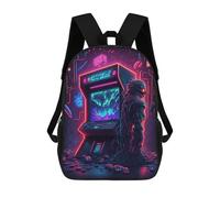 sinyumoney Sac À Dos Enfant Imprimé Neon Monster Arcade Sac À Dos De Voyage Pour Garçon Et Fille 17inch