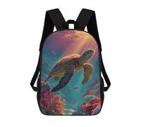 sinyumoney Sac À Dos Enfant Imprimé Ocean Life Turtle Adventure Sac À Dos De Voyage Pour Garçon Et Fille 17inch