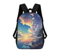 sinyumoney Sac À Dos Enfant Imprimé Ocean Sunset Reflections -1 Sac À Dos De Voyage Pour Garçon Et Fille 17inch