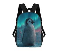 sinyumoney Sac À Dos Enfant Imprimé Penguin Aurora Borealis-3 Sac À Dos De Voyage Pour Garçon Et Fille 17inch