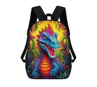 sinyumoney Sac À Dos Enfant Imprimé Rainbow Dinosaur in Jungle Sac À Dos De Voyage Pour Garçon Et Fille 17inch