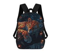 sinyumoney Sac À Dos Enfant Imprimé Sleeping Leopard in Jungle Sac À Dos De Voyage Pour Garçon Et Fille 17inch