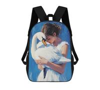 sinyumoney Sac À Dos Enfant Imprimé Swan Embrace Art Print -1 Sac À Dos De Voyage Pour Garçon Et Fille 17inch