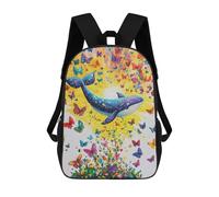 sinyumoney Sac À Dos Enfant Imprimé Whale And Butterfly Fantasy-2 Sac À Dos De Voyage Pour Garçon Et Fille 17inch