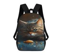 sinyumoney Sac À Dos Enfant Imprimé Whiskered Whiskers Cat's Curiosity Sac À Dos De Voyage Pour Garçon Et Fille 17inch