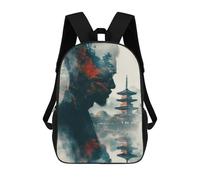 sinyumoney Sac À Dos Enfant Japanese Pagoda Double Exposure Sac À Dos Scolaire 3D Sac À Dos Scolaire Pour Enfants Sacs D'école Sac À Dos Tendance Avec Poche Sacs À Livres 17inch