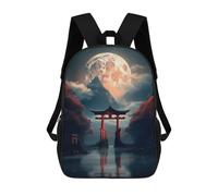 sinyumoney Sac À Dos Enfant Japanese Torii Gate Moon Sac À Dos Scolaire 3D Sac À Dos Scolaire Pour Enfants Sacs D'école Sac À Dos Tendance Avec Poche Sacs À Livres 17inch