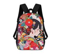 sinyumoney Sac À Dos Enfant Kimono Pattern Girl Anime Sac À Dos Scolaire 3D Sac À Dos Scolaire Pour Enfants Sacs D'école Sac À Dos Tendance Avec Poche Sacs À Livres 17inch