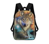 sinyumoney Sac À Dos Enfant Lone Wolf Collage Sac À Dos Scolaire 3D Sac À Dos Scolaire Pour Enfants Sacs D'école Sac À Dos Tendance Avec Poche Sacs À Livres 17inch